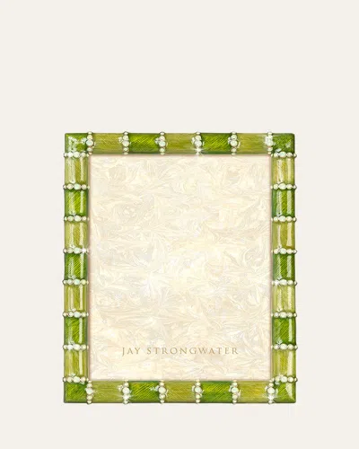 Jay Strongwater Striped Frame, 5" X 7" In Green