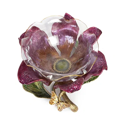 Jay Strongwater Sydney Large Flower Bowl In Bouquet