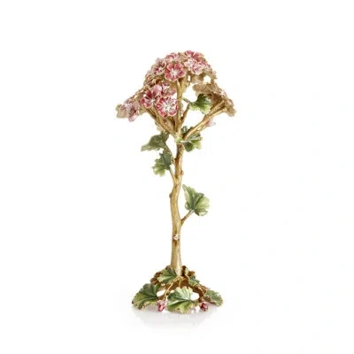Jay Strongwater Thea Geranium Flower Objet In Multi