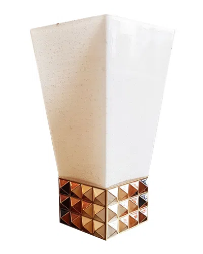 Jay Strongwater Topaz Pyramid Vase In Brown