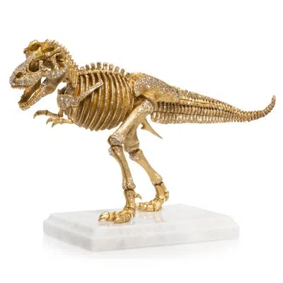 Jay Strongwater Tyrannosaurus Rex Figurine In Gold