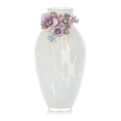 Jay Strongwater White/pink 5" Ceramic Table Vase