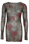 Jayde Mini Mesh Dress Leopard In Multi