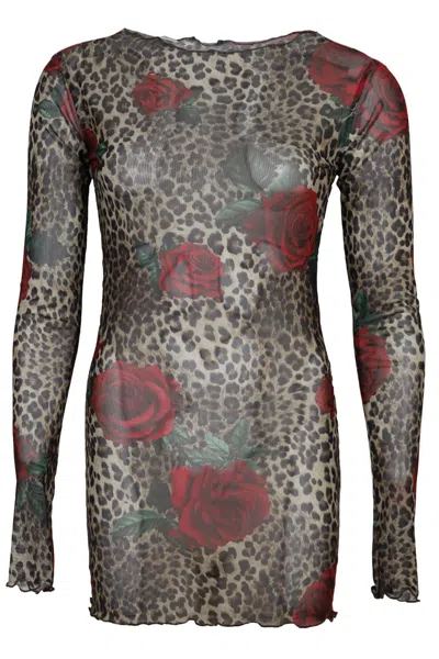 Jayde Mini Mesh Dress Leopard In Multi