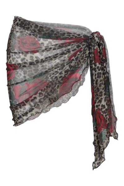 Jayde Mini Mesh Sarong Leopard In Multi