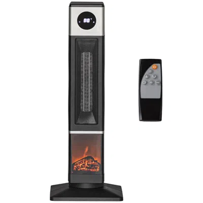 Jayedo 31" Electric Freestanding Fireplace With Oscillation, Remote Control & 12h Timer For Indoors, 1400w, In Black
