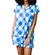 Jaye's Studio Ruffled Pajama Summer Set In Buffalo Blue Check In Multi