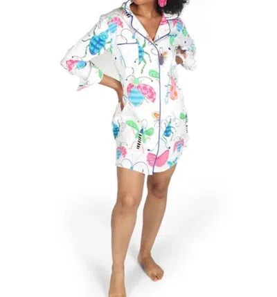 Jaye's Studio Sateen Sleep Shirt In Snuggle Bugs In Multi