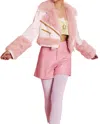Jayley Biker Jacket In Soft Pink In Pink
