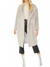 Jayley Caramel Faux Fur Oversized Coat In Neutral