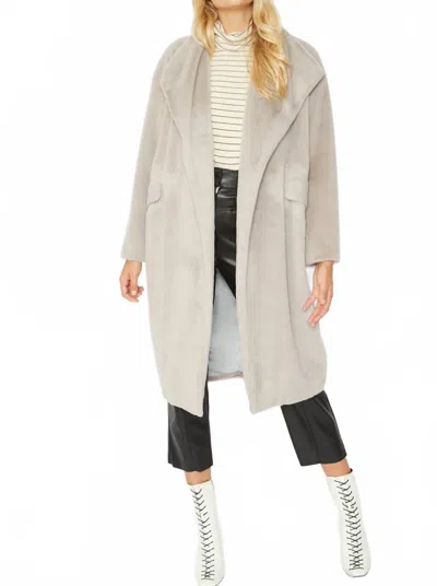 Jayley Caramel Faux Fur Oversized Coat In White