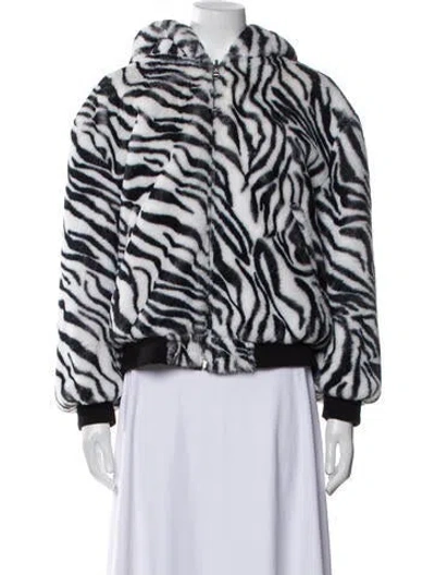 Pre-owned Jayley Collection Animal Print Faux Fur Jacket In Multi