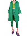 Jayley Embroidered Trench Coat In Green In Green
