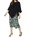 Jayley Faux Fur Poncho In Black In Black