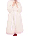 Jayley Knitted Faux Shearling Coat In White In White