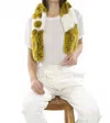 Jayley Multi Coney Rabbit Fur Scarf In White & Gold In Multi