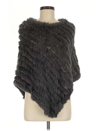 Pre-owned Jayley Poncho In Gray