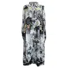 Jayshree Dalal Women's Black / White / Yellow Kokomo Below The Knee Dress Black And White In Black/white/yellow