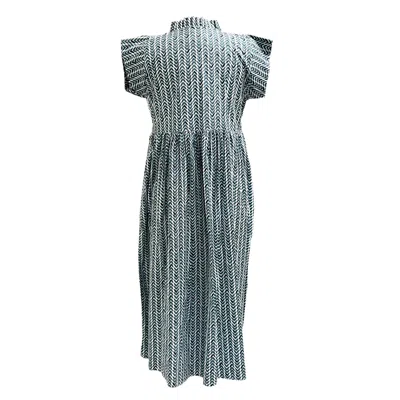 Jayshree Dalal Women's Blue / White Freya Midi Dress In Azure In Multi
