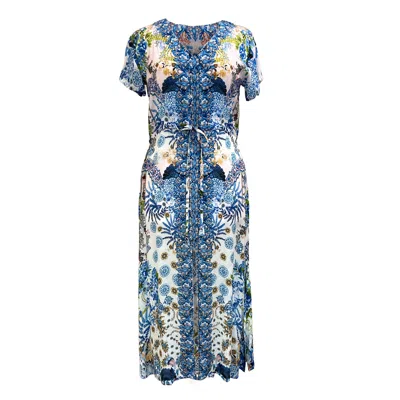 Jayshree Dalal Women's Blue / White / Green Tuscany Blue Cover-up In Blue/white/green