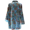 Jayshree Dalal Women's Blue / Yellow / Orange Tropical Print Velvet Jacket Turquoise In Blue/yellow/orange