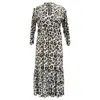 Jayshree Dalal Women's Brown / Yellow / Orange Glory Midi Dress Leopard In Brown/yellow/orange