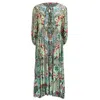 Jayshree Dalal Women's Green / Pink / Purple Cadiz Maxi Dress Celadon In Green/pink/purple