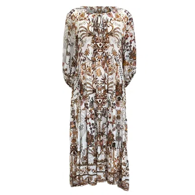 Jayshree Dalal Women's Neutrals / Brown / Red Cadiz Maxi Dress Coral In Brown/red