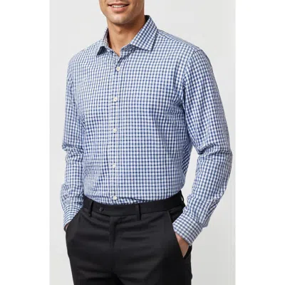 Jb Britches Micro Check Woven Dress Shirt In Blue