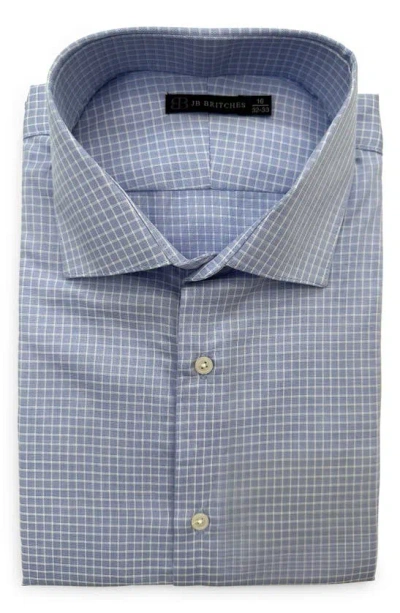 Jb Britches Micro Check Woven Dress Shirt In Sky