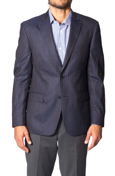 Jb Britches Microcheck Wool Sport Coat In Navy/ Brown/ Grey