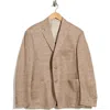 Jb Britches Two Button Side Vent Patch Pocket Jacket In Brown