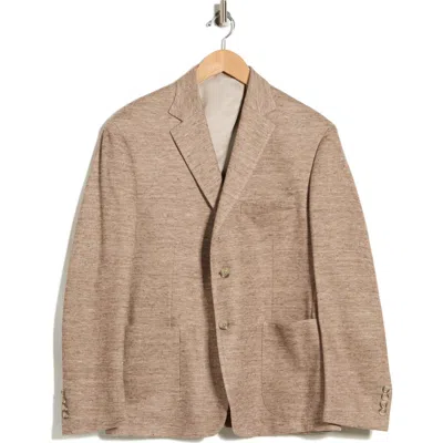 Jb Britches Two Button Side Vent Patch Pocket Jacket In Brown