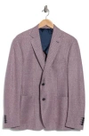 Jb Britches Two Button Side Vent Patch Pocket Jacket In Purple