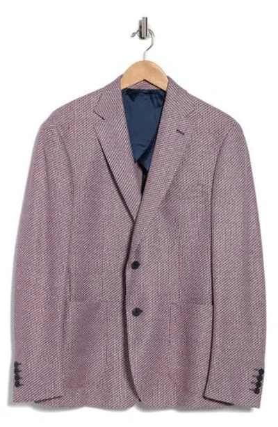 Jb Britches Two Button Side Vent Patch Pocket Jacket In Purple