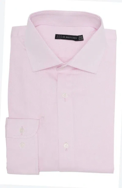 Jb Britches Yarn-dyed Solid Dress Shirt In Pink/white