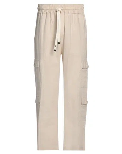 J·b4 Just Before Man Pants Ivory Size M Linen, Viscose In White