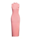 J·b4 Just Before Woman Midi Dress Salmon Pink Size L Cotton In Salmon Pink