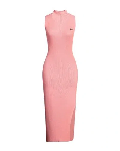 J·b4 Just Before Woman Midi Dress Salmon Pink Size L Cotton