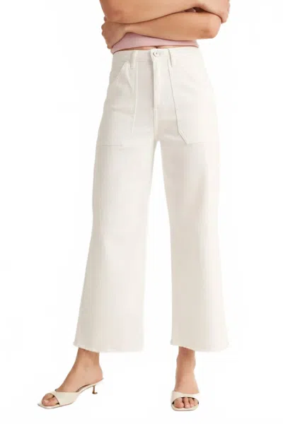 Jbd Cargo Pocket Wide Leg Jeans In White