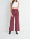Jbd Corduroy Mini Patch Pocket Wide Leg Pants In Dk Burgundy In Red