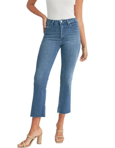 Jbd Cropped Kick Flare Jeans In Medium Denim In Blue