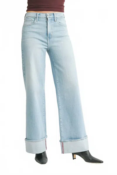 Jbd Cuffed Palazzo Jeans In Denim In Multi