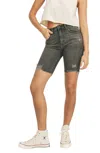 Jbd Destroyed Hem Biker Shorts In Black In Black