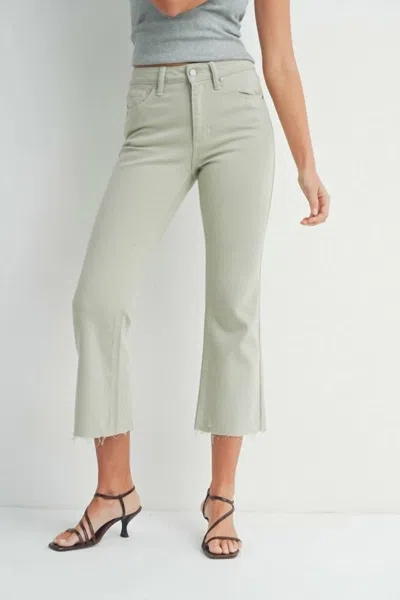 Jbd High Rise Cropped Flare Jeans In Eucalyptus In Multi