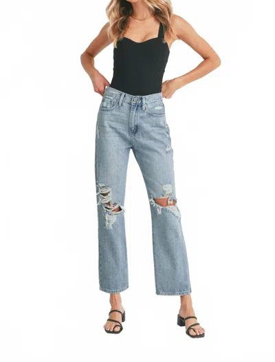 Jbd High Rise Dad Jean In Light Denim In Purple