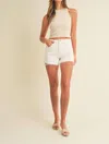 Jbd High Rise Fringe Short In White
