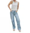 Jbd High Rise Full Length Straight In Light Denim In Blue