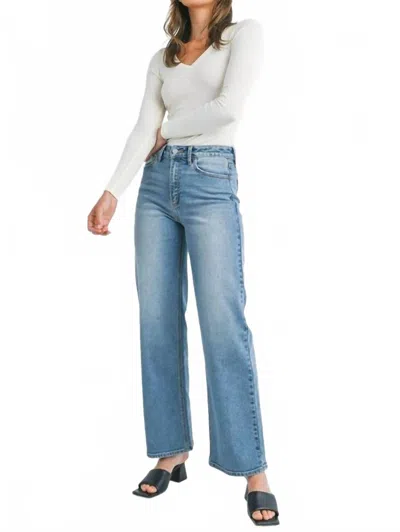 Jbd High Rise Full Length Straight Jeans In Blue