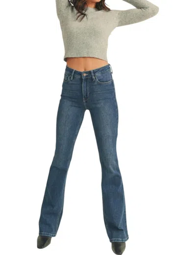 Jbd High Rise Skinny Flare Jeans In Dark Wash Denim In Multi